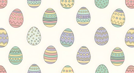 Easter sunday eggs pattern with colorful decorative elements