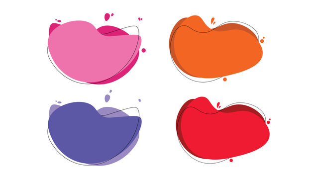 Colorful Abstract Liquid Blob Shapes Set Modern Organic Fluid Design