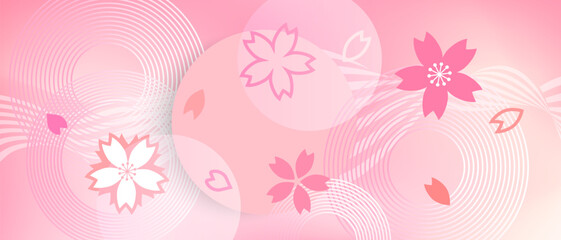 幾何学 抽象 桜 花 サークル 春 背景