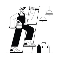 Electrician  vector illustration Eps 10 File     