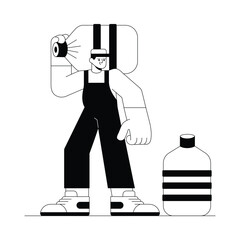 Deliver Fresh Water  vector illustration Eps 10 File     