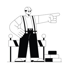 Civil Engineer Looking  vector illustration Eps 10 File     