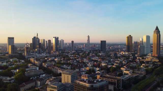 Frankfurt Skyline Aerial Cityscape Germany