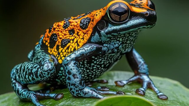 selective focus colorful amphibian highlighting detailed skin texture