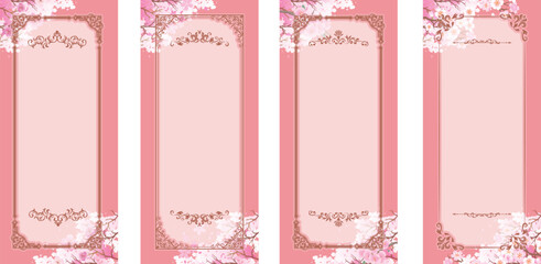 フレーム飾り枠　桜の花