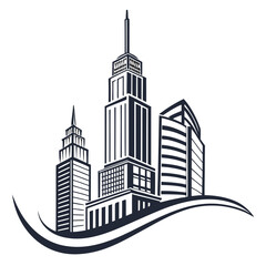 Fototapeta premium Modern City Real Estate Icon.