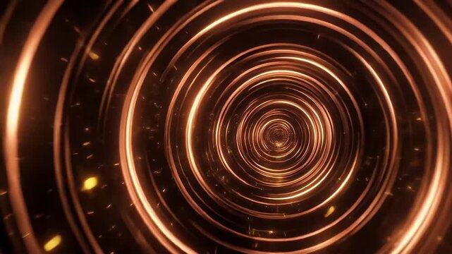 vortex background with glowing golden ring tunnel