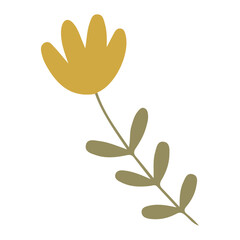 Minimalist Yellow Flower Illustration