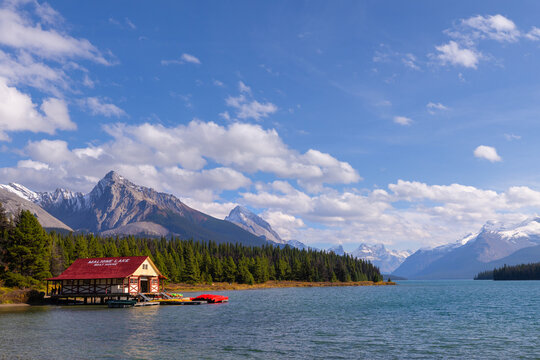 Maligne Lake near Jasper, Alberta, Canada.