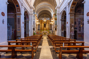 Fototapeta premium Interiors of Trinita dei Monti church in Rome, Italy