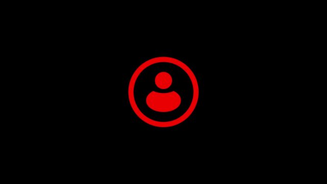 Red silhouette of a person on a black background
