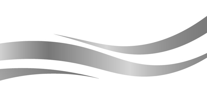 Flowing waves and swooshes with silver gradient for a luxurious border or footer on a certificate, banner