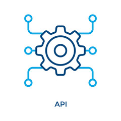 Obraz premium Api Icon Outline Color Style. Vector Illustration For Graphic Design
