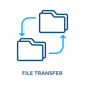 File Transfer Icon Outline Color Style. Vector Illustration For Graphic Design