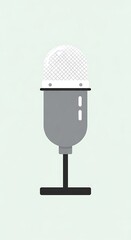 Vintage Microphone on Stand Graphic Illustration.