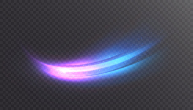 Light stream with flowing binary code representing modern data transfer on transparent background