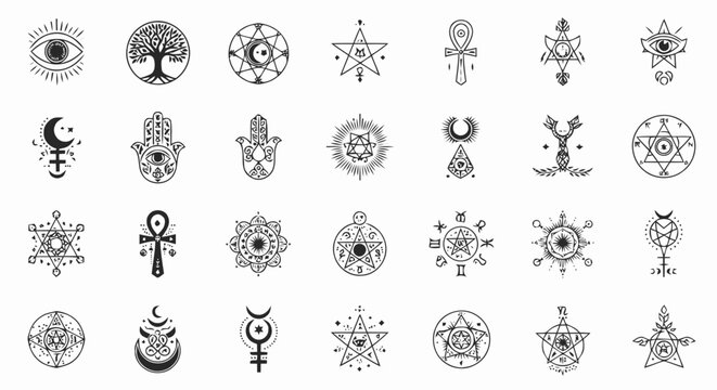 Collection of Various Esoteric Symbols and Emblems.