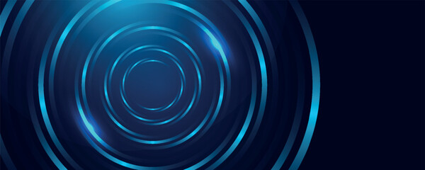 Obraz premium Futuristic technology abstract background with modern spiral lines. Glowing blue circular lines design. Vector illustration.