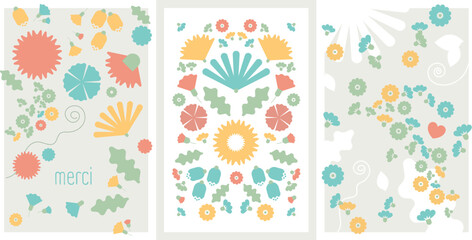 Naklejka premium A printable and customizable floral vector illustration, pastel decorations, perfect for greeting cards, posters, botanical designs, spring themes, nature-inspired projects, and decorative stationery 
