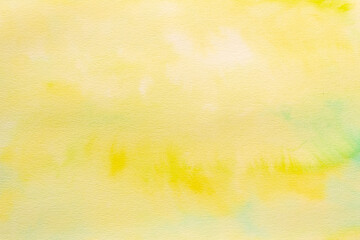 黄色と緑色の水彩絵の具でボカシながら描いた抽象的なテクスチャ01