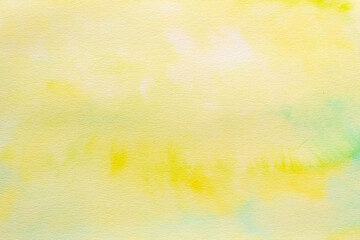 黄色と緑色の水彩絵の具でボカシながら描いた抽象的なテクスチャ02