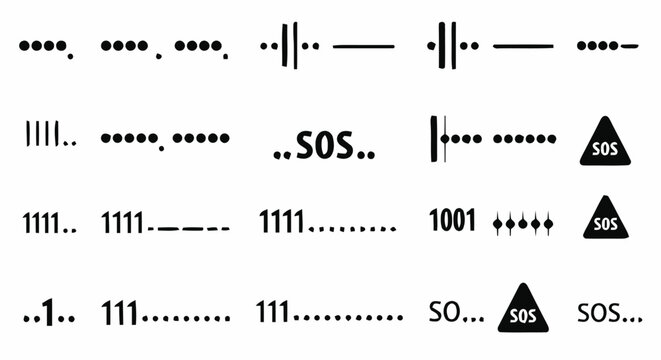 Morse Code SOS Distress Signal Symbols.
