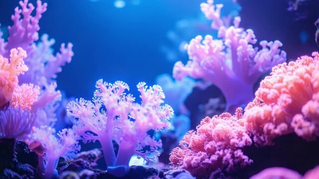 Vibrant underwater coral reef ecosystem with colorful marine life