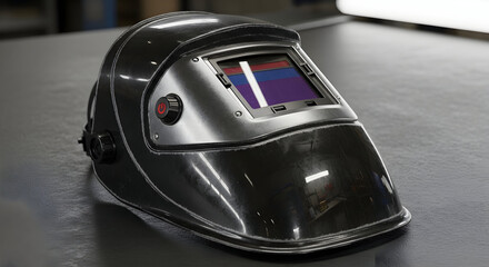 Fototapeta premium Advanced welding helmet with auto-darkening filter and comfortable headgear