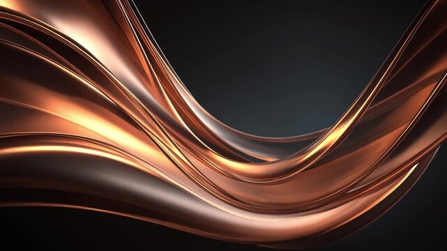 Abstract Flowing Waves in Metallic Copper and Bronze Tones