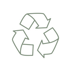 Obraz premium Minimalist Line Art Recycle Symbol for Eco-Friendly Design
