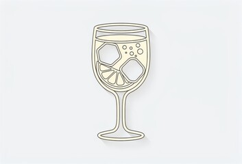Refreshing beverage creatively designed with liquid bubbles and ice cubes highlighting citrusy notes in a modern minimalist style expressing delightful enjoyment