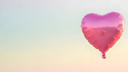 Obraz premium Valentine's day heart balloon in pastel colors for romantic celebrations