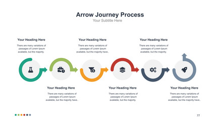 Six Step Arrow Journey Process Infographic Template