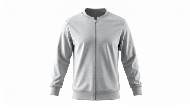 Sleek Gray Bomber Jacket: A modern, minimalist gray bomber jacket, presented in a studio setting, showcases its clean lines and versatile style.