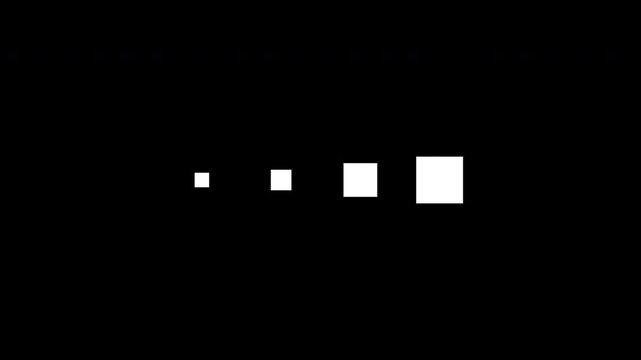 Four Squares Loading Loop Animation - White Boxes Buffering Isolated On Black Background