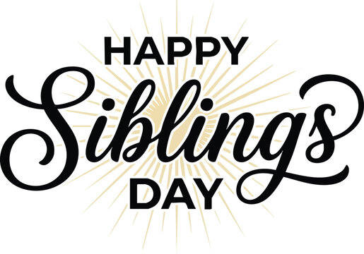 Happy Siblings Day Greeting Card Design.