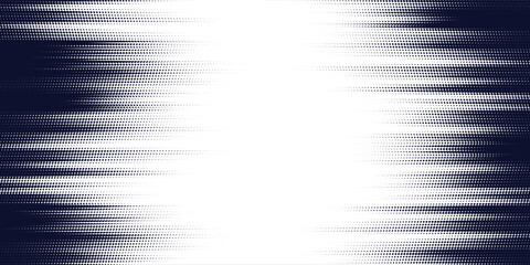 Dots halftone white and blue color pattern gradient grunge texture background. Dots pop art comics sport style vector illustration. Abstract speed lines style blue color halftone blue simple