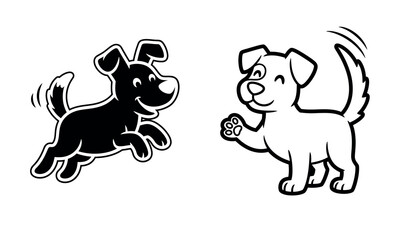 Obraz premium Free coloring page of two playful dogs running together fun activity for kids