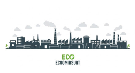 Fototapeta premium Industrial Factory Buildings with Pollution.