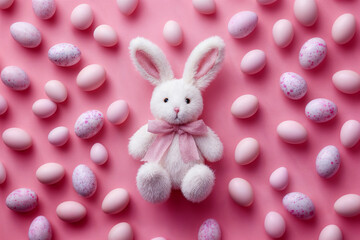 Obraz premium easter bunny with eggs 