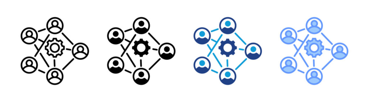 Network icon set multiple style collection