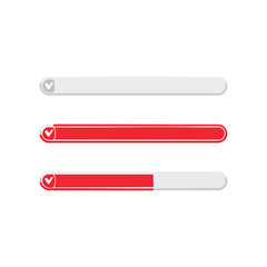 Progress bars with checkmarks on white background