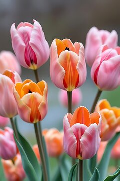 Colorful tulip bouquet spring floral arrangement hd images