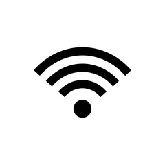 Black wi fi symbol on white background for technology and connectivity