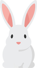 Fototapeta premium White rabbit illustration shows large ears and a gentle expression against.