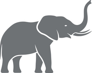 Obraz premium Elephant silhouette stands proudly with its trunk raised high in a.