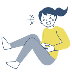 笑い転げる若い女性