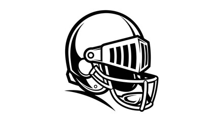 Black and white knights helmet illustration for sports and design