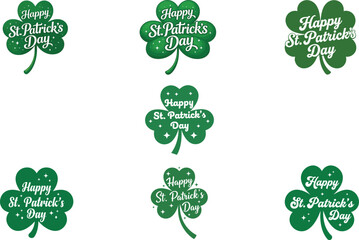 Obraz premium Happy St Patricks Day Shamrock Clover Set
