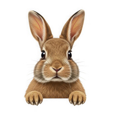 Obraz premium A brown rabbit with long ears and big eyes